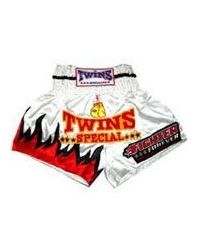 Short Twins blanco con llama roja