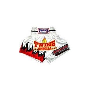 Short Twins blanco con llama roja