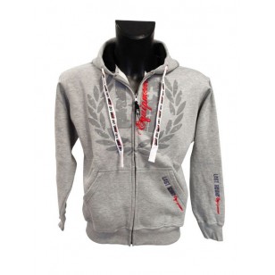 Sudadera Last Round cremallera gris.
