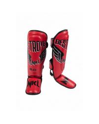 ESPINILLERA THAI "DESTROYER 2.0" ROJO FLÚOR / NEGRO