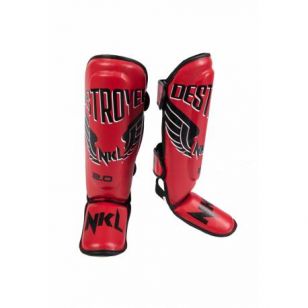 ESPINILLERA THAI "DESTROYER 2.0" ROJO FLÚOR / NEGRO